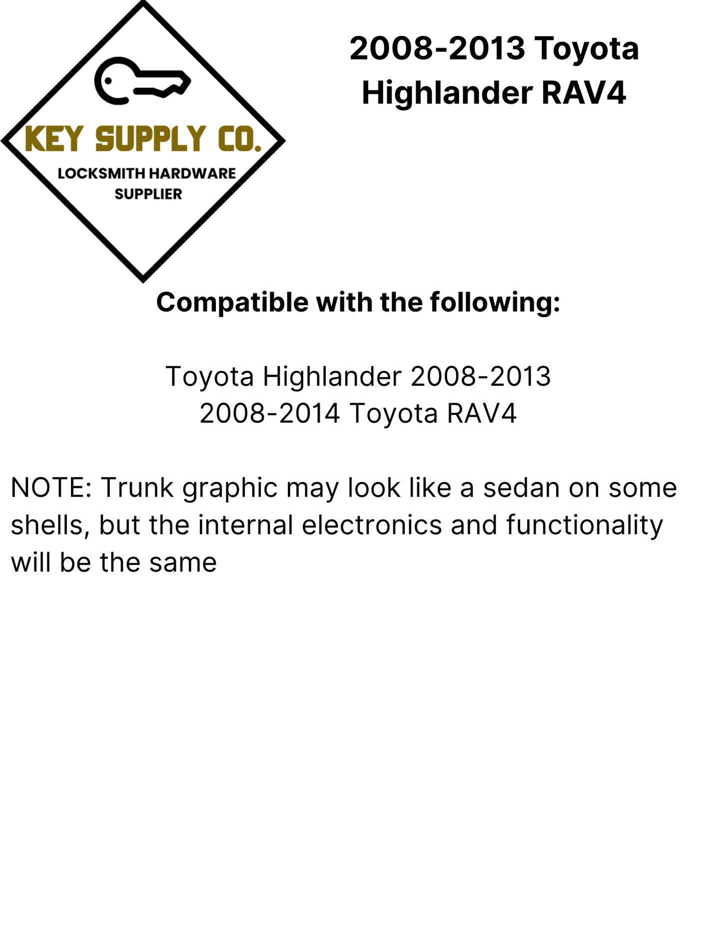 2008-2013 Toyota Highlander RAV4 / 4-Button Smart Key / PN: 89904-48110 / HYQ14AAB / 0140 Board (AFTERMARKET)