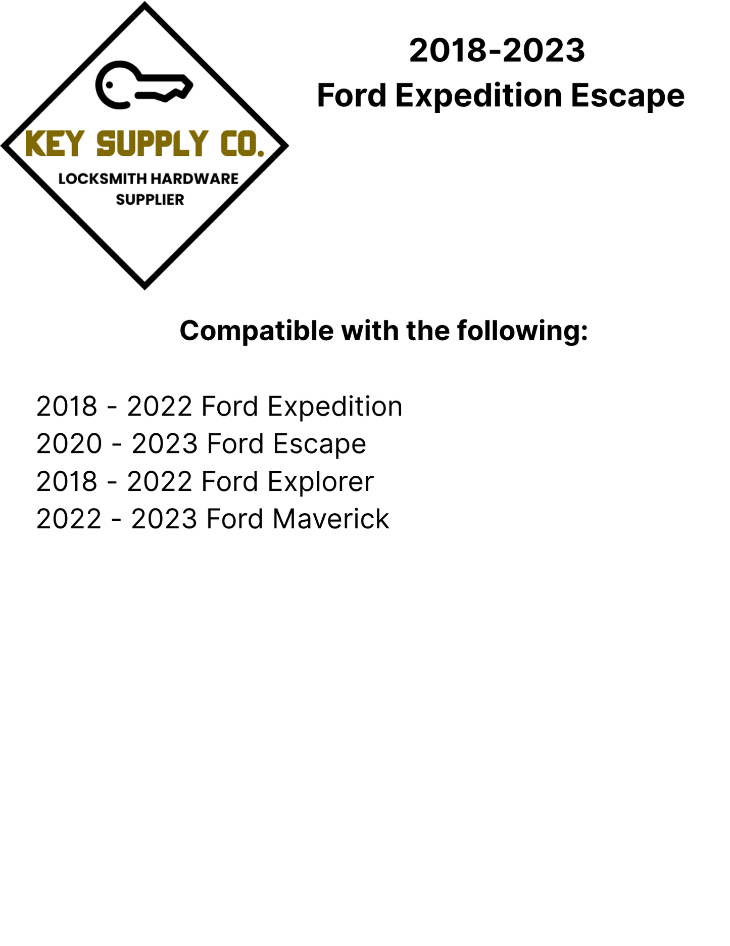 2018-2023 Ford Expedition Escape / 4-Button Smart Key / PN: 164-R8197 / M3N-A2C931423