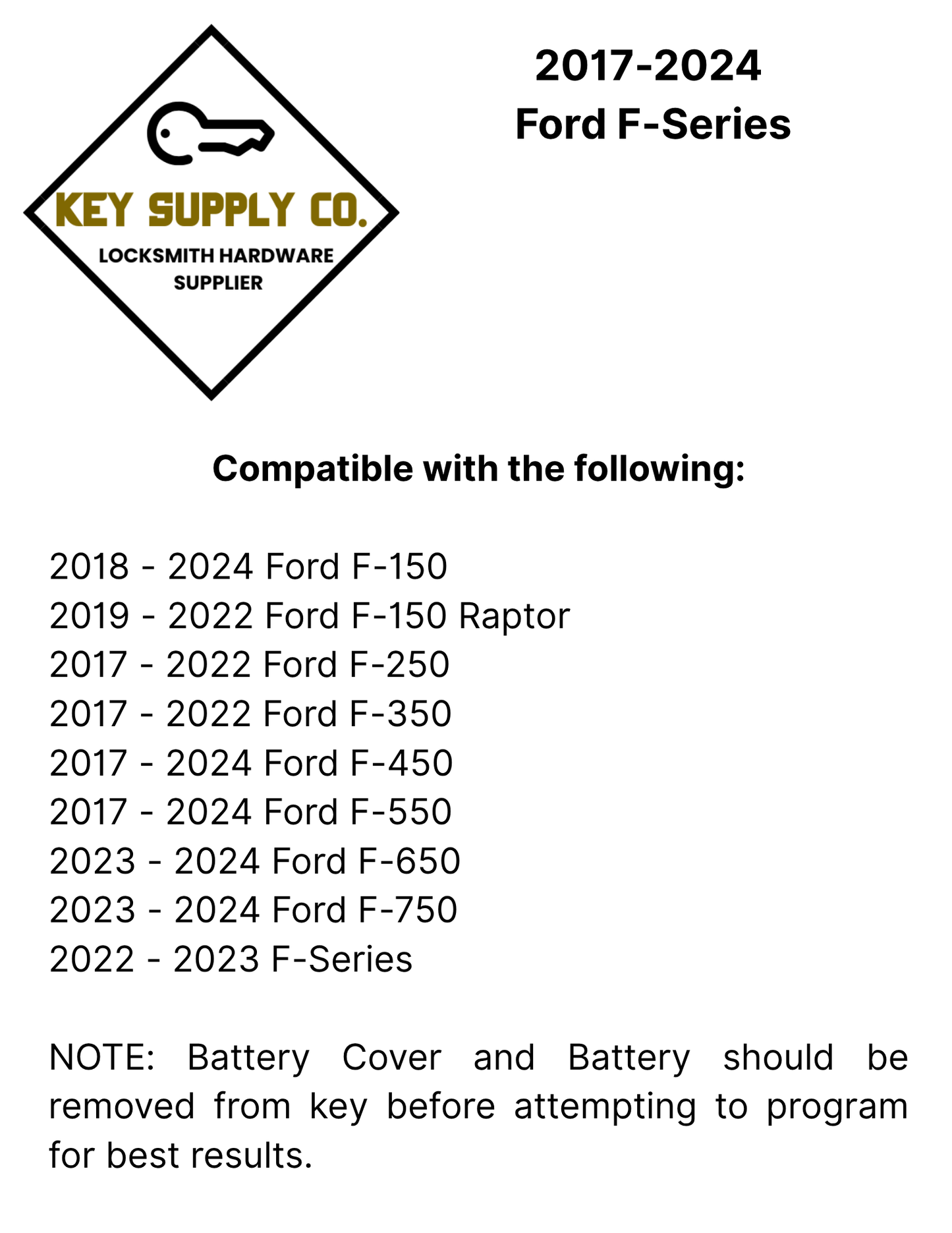 2017-2024 Ford F-Series / 5-Button Smart Key w/ Tailgate / M3N-A2C93142600 / 164-R8166 (AFTERMARKET)
