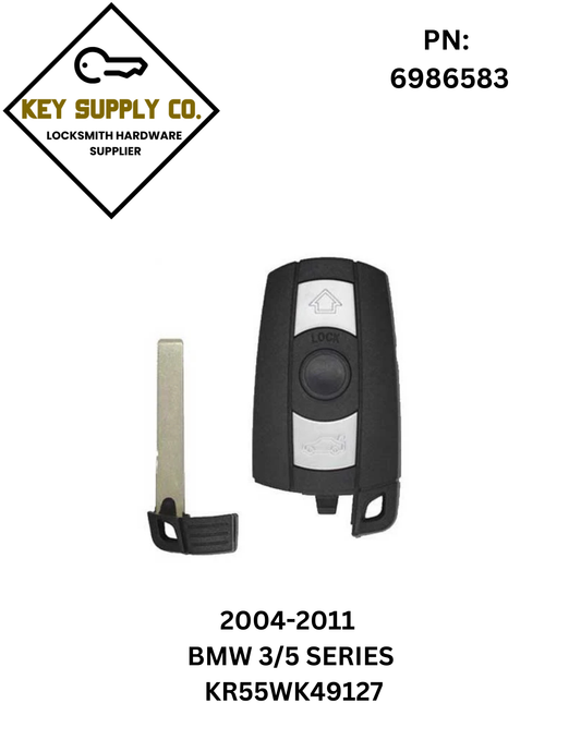 2004-2011 BMW 3 / 5 Series / 3-Button Smart Key / KR55WK49127 KR55WK49123 / CAS3 / 315 MHz