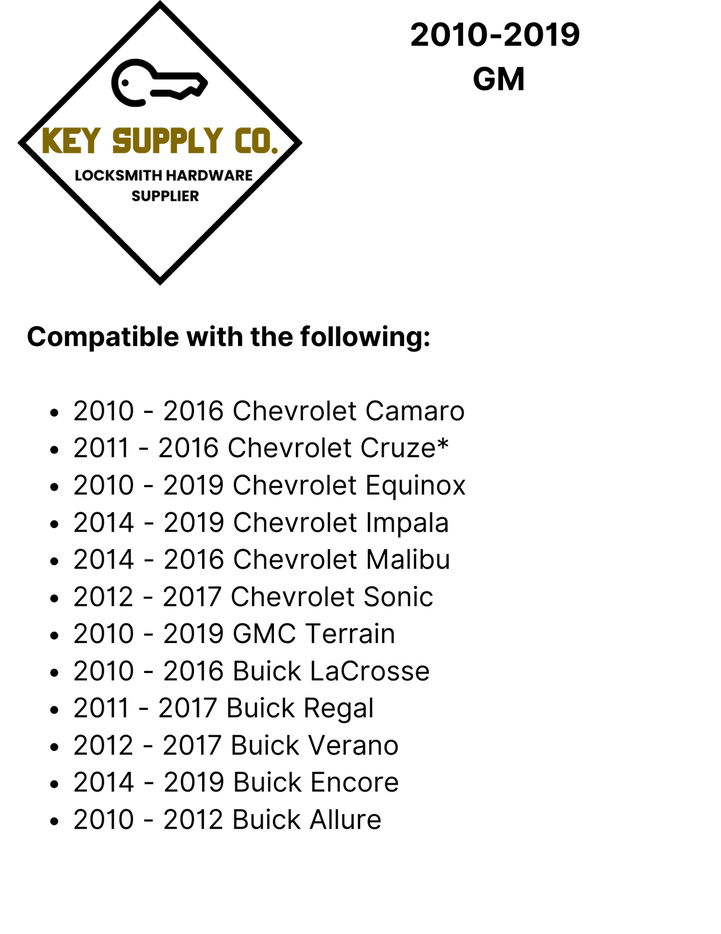 2010-2019 GM / 5-Button Flip Key / PEPS / PN: 13504199 / OHT01060512 / HU100 / PEPS (AFTERMARKET)