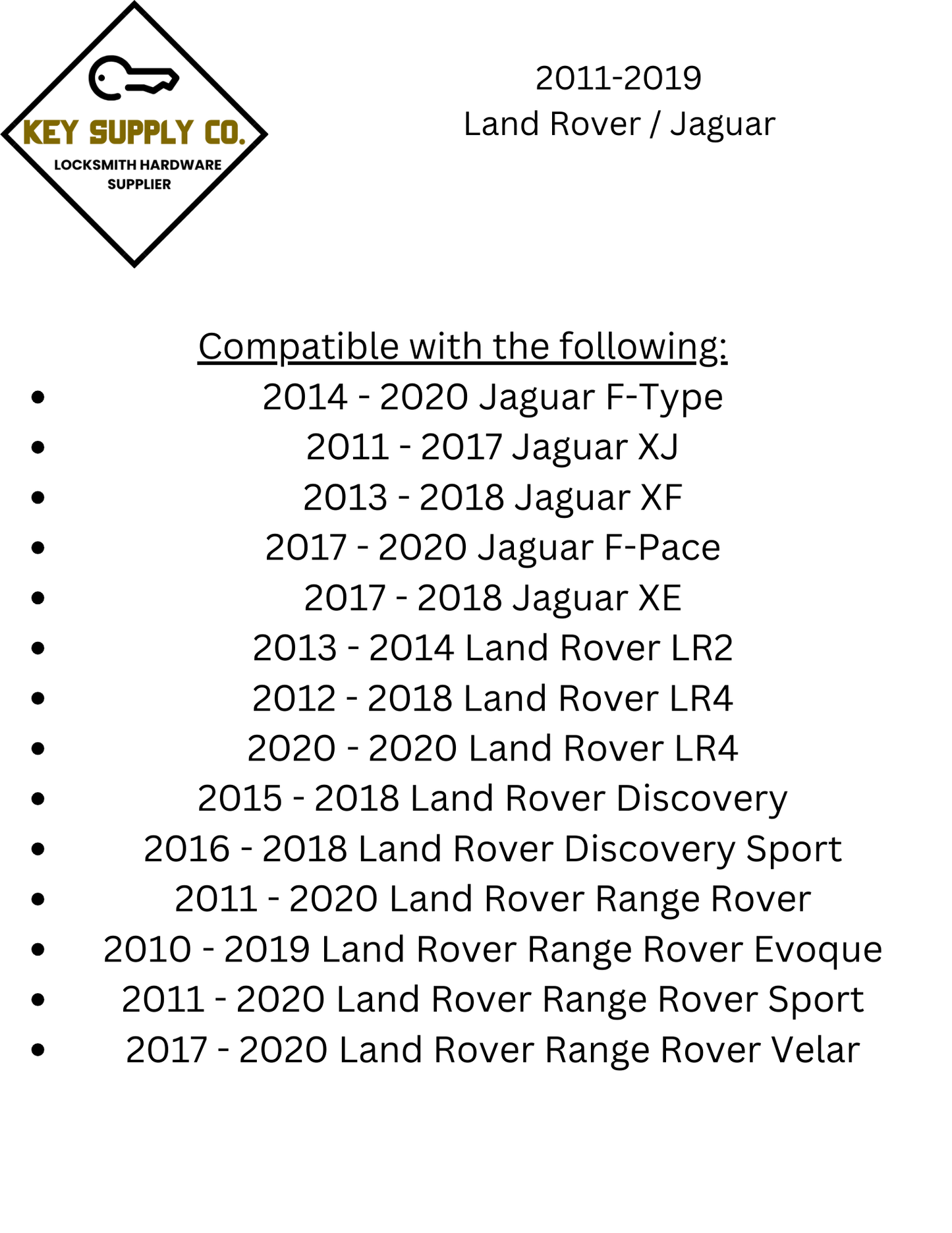 2011-2019 Jaguar / Land Rover / 5-Button Smart Key / PN: 5E0B40287 / KOBJTF10A / 315 MHz (AFTERMARKET)