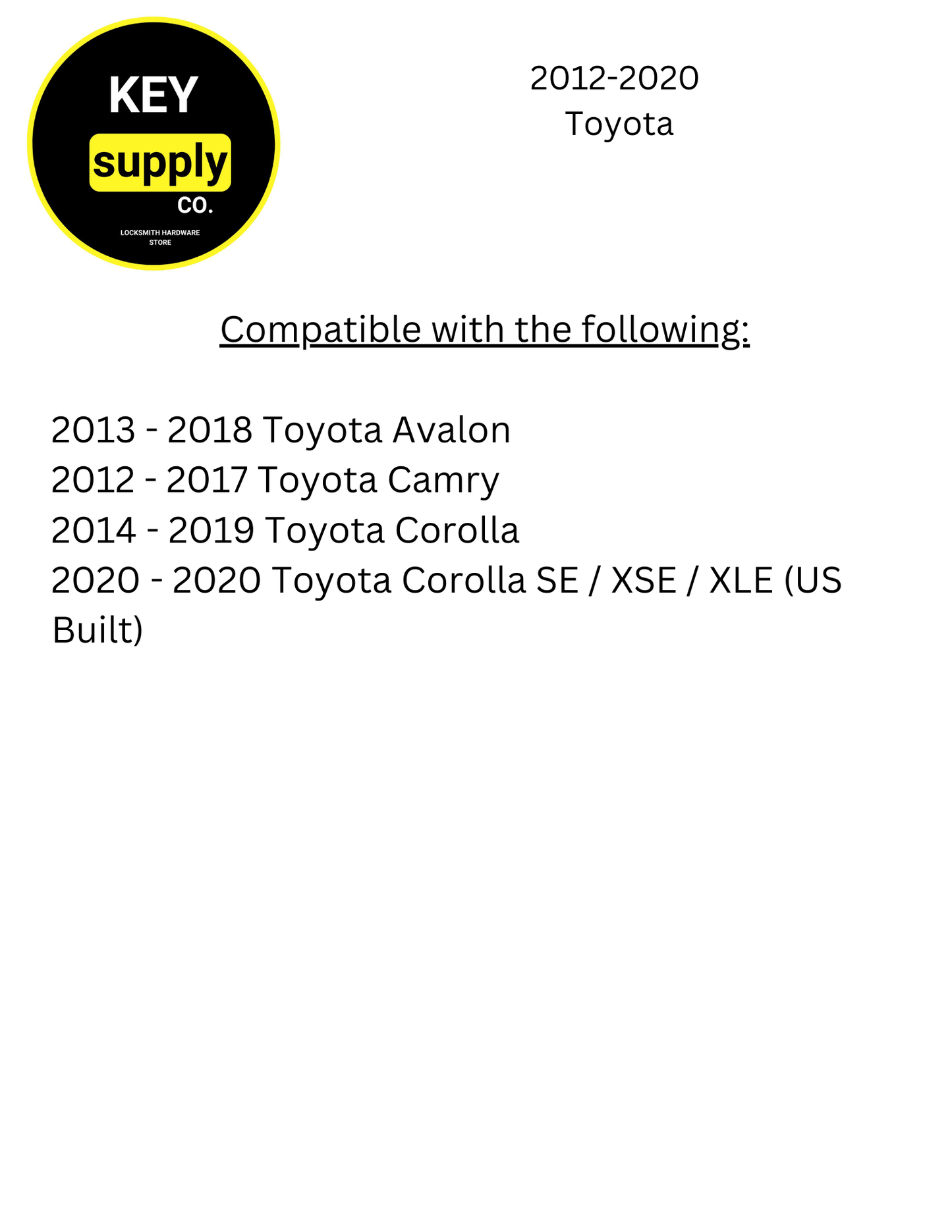 2012-2020 Toyota / 4-Button Smart Key /89904-06140 / HYQ14FBA / G Board 0020 (AFTERMARKET)