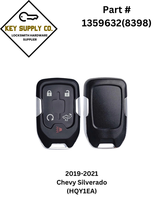 2019-2021 Chevrolet Silverado / 5-Button Smart Key w/ Tailgate / PN: 13508398 / HYQ1EA / 434 MHz (AFTERMARKET)