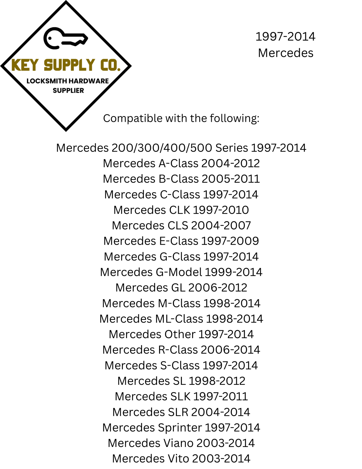 1997-2014 Mercedes Benz / 4-Button Fobik Key / IYZ-3312 / 315 MHz (Single Battery) (AFTERMARKET)