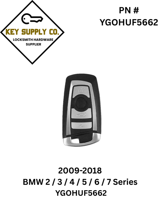 2009-2018 BMW 2 / 3 / 4 / 5 / 6 / 7 Series / 4-Button Smart Key / YGOHUF5662 / FEM / 433 MHz (AFTERMARKET)