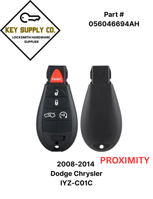 2008-2014 Dodge Chrysler / 5-Button Fobik Key / PN: 056046694AH / IYZ-C01C / Keyless Go Fobik (AFTERMARKET)