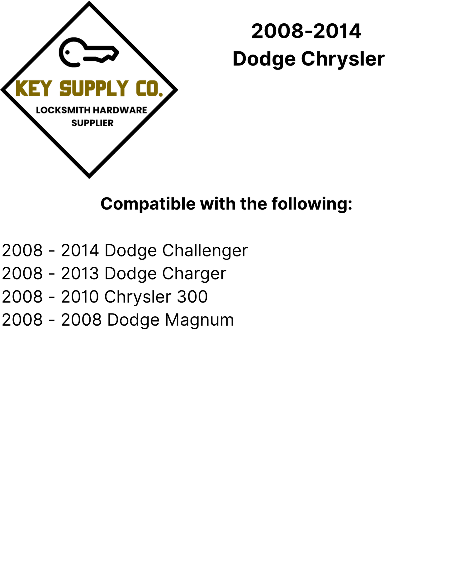 2008-2014 Dodge Chrysler / 5-Button Fobik Key / PN: 056046694AH / IYZ-C01C / Keyless Go Fobik (AFTERMARKET)