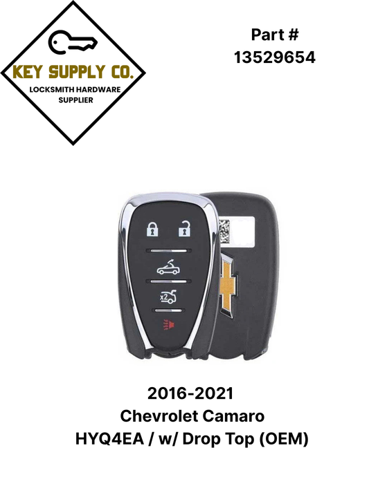 2016-2021 Chevrolet Camaro / 5-Button Smart Key / PN: 13529654 / HYQ4EA / w/ Drop Top (OEM)