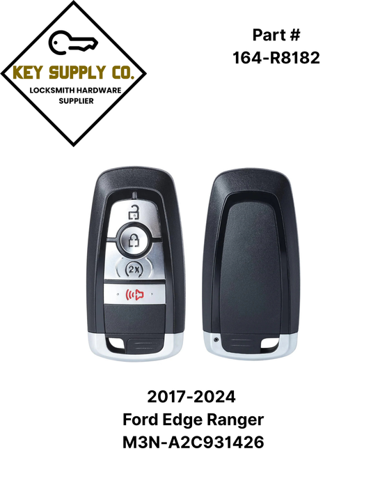 2017-2024 Ford Edge Ranger / 4-Button Smart Key / PN: 164-R8182 / M3N-A2C931426 (AFTERMARKET)
