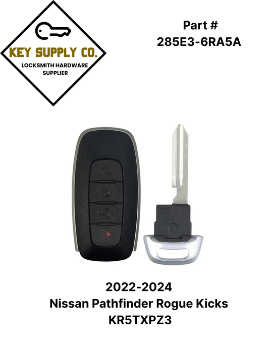 2022-2024 Nissan Pathfinder Rogue Kicks / 4-Button Smart Key / PN: 285E3-6RA5A / KR5TXPZ3 (AFTERMARKET)