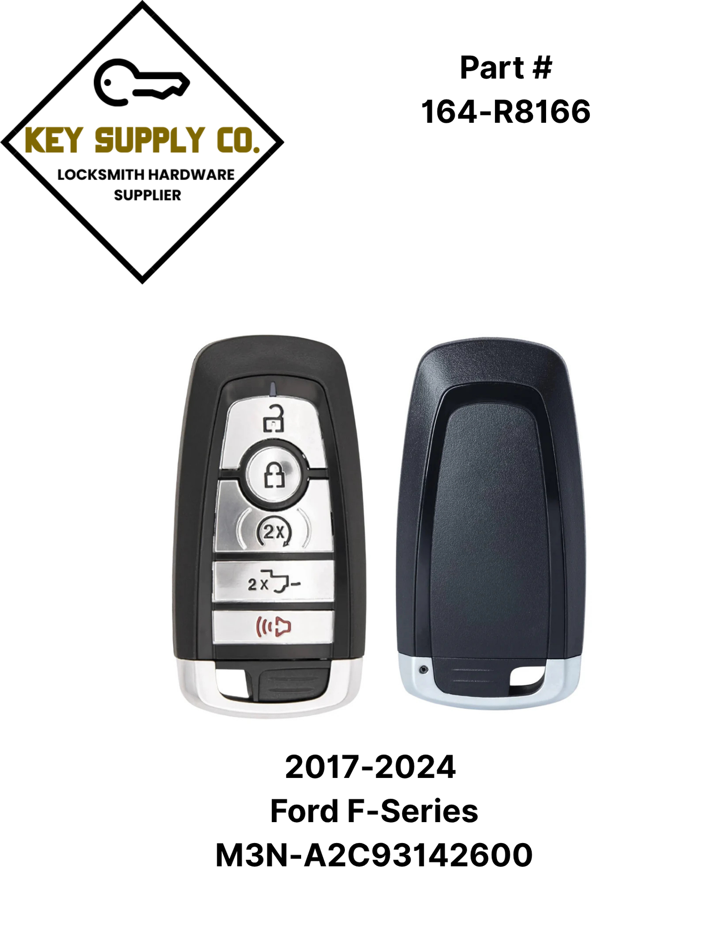 2017-2024 Ford F-Series / 5-Button Smart Key w/ Tailgate / M3N-A2C93142600 / 164-R8166 (AFTERMARKET)