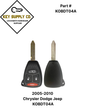 2005-2010 Chrysler Dodge Jeep / 4-Button Remote Head Key / KOBDT04A (AFTERMARKET)