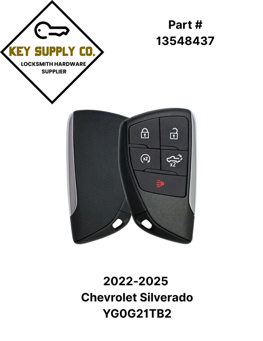 2022-2025 Chevrolet Silverado / 5-Button Smart Key / PN: 13548437 / YG0G21TB2 (AFTERMARKET)