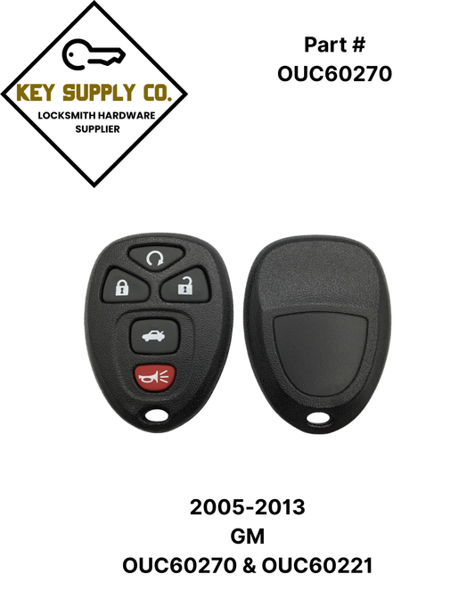 2005-2013 GM / 5-Button Keyless Entry Remote / OUC60270 / (AFTERMARKET)