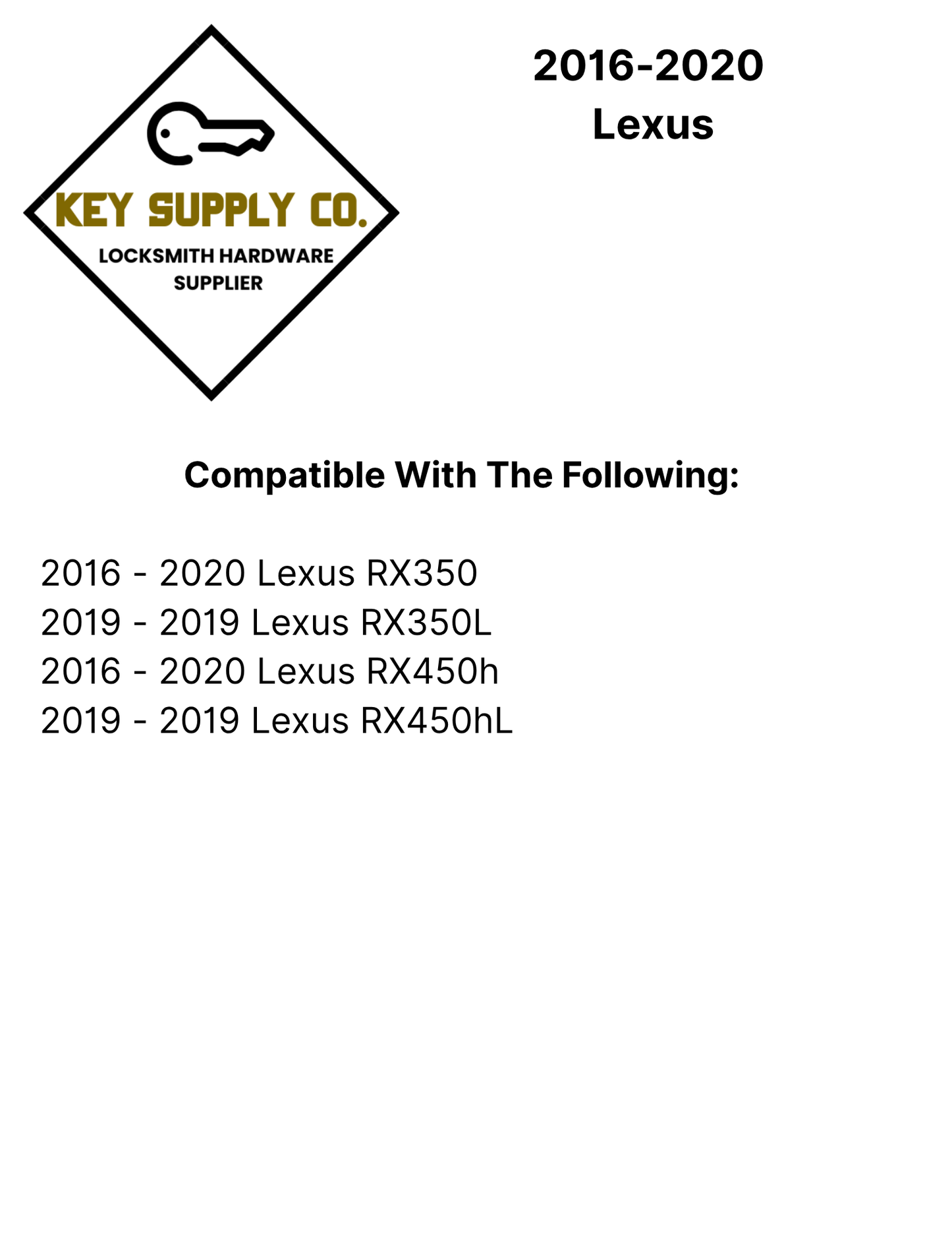 2016-2020 Lexus / 4-Button Smart Key / PN: 89904-0E160 / HYQ14FBB / G Board 0010 (AFTERMARKET)