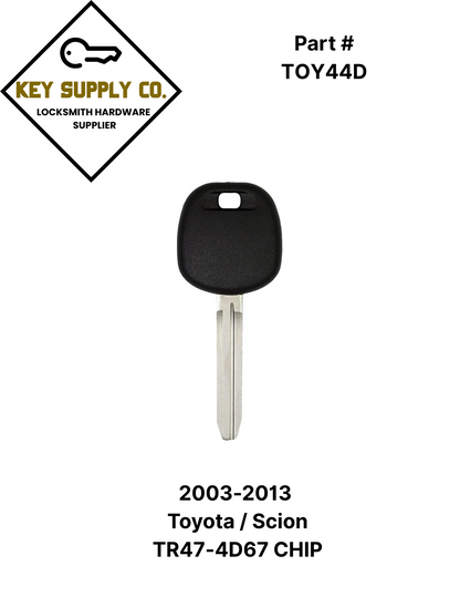 2003-2013 Toyota / Scion - TOY44D Transponder Key - (D Chip) (AFTERMARKET)