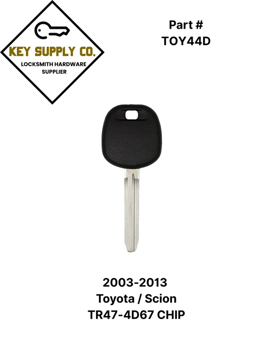 2003-2013 Toyota / Scion - TOY44D Transponder Key - (D Chip) (AFTERMARKET)