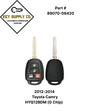 2012-2014 Toyota Camry / 4-Button Remote Head Key / PN: 89070-06420 / HYQ12BDM (G Chip) / (AFTERMARKET)