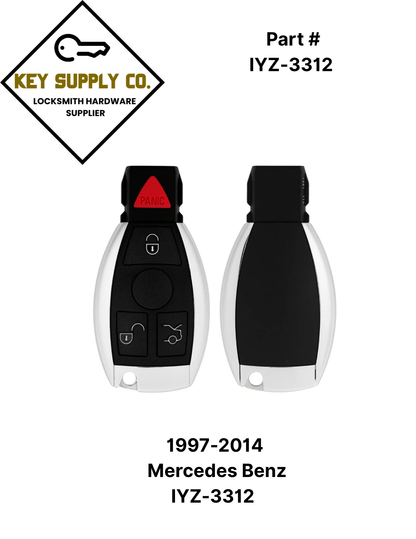 1997-2014 Mercedes Benz / 4-Button Fobik Key / IYZ-3312 / 315 MHz (Single Battery) (AFTERMARKET)