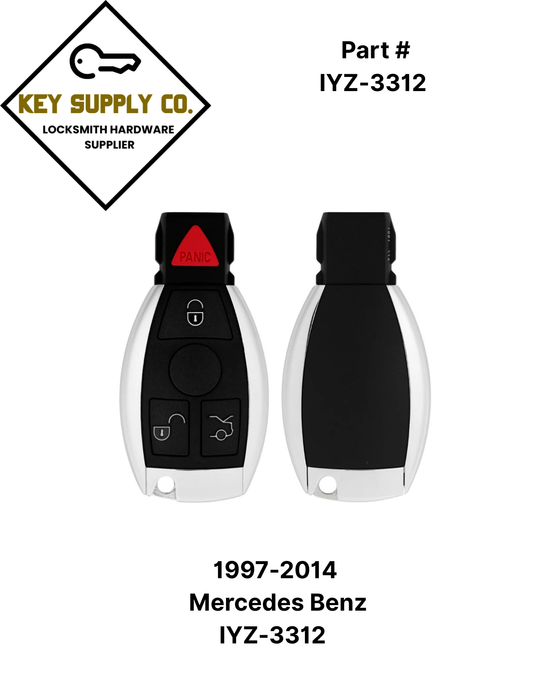 1997-2014 Mercedes Benz / 4-Button Fobik Key / IYZ-3312 / 315 MHz (Single Battery) (AFTERMARKET)