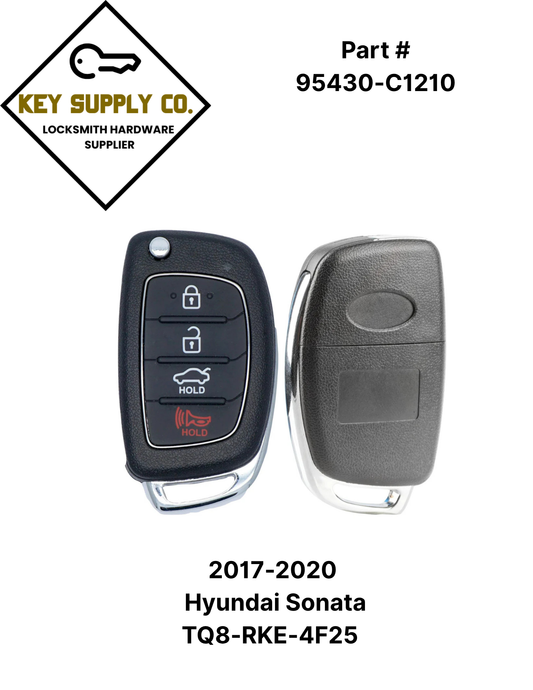 2017-2020 Hyundai Sonata / 4-Button Remote Flip Key / PN: 95430-C1210 / TQ8-RKE-4F25 (LF 4BT) (RFK-HY-SN25)