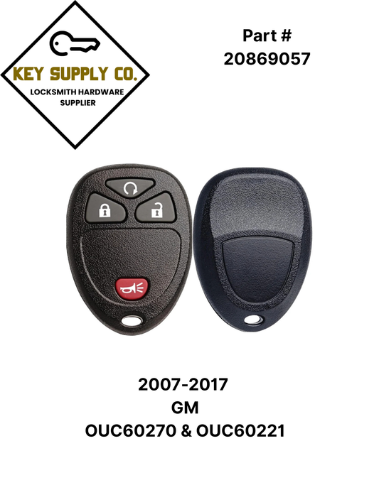 2007-2017 GM / 5-Button Keyless Entry Remote / PN: 20869057 / OUC60270 OUC60221 (AFTERMARKET)