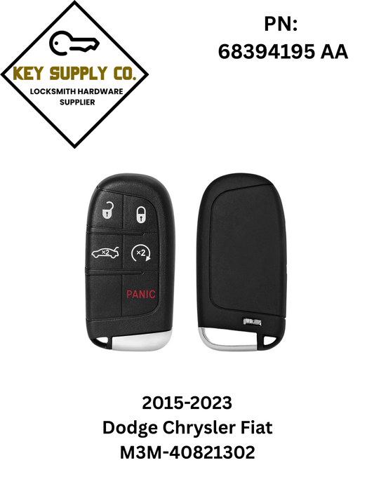 2015-2023 Dodge Chrysler Fiat / 5-Button Smart Key / PN: 68394195 AA / M3M-40821302 (AFTERMARKET)