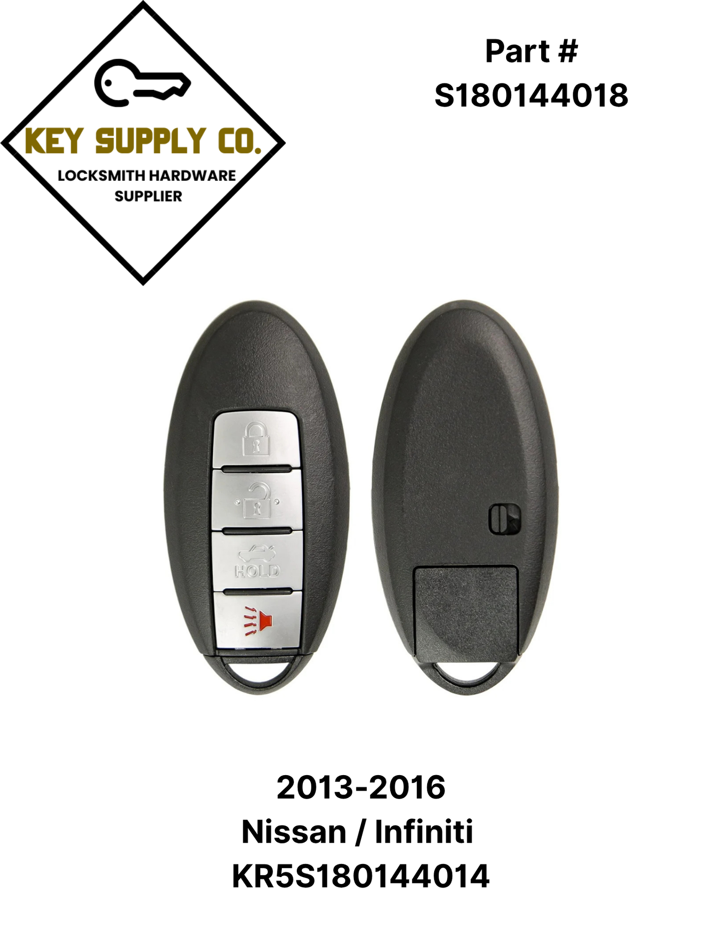 2013-2016 Nissan / Infiniti / 4-Button Smart Key / S180144018 / KR5S180144014 / IC 014 (AFTERMARKET)