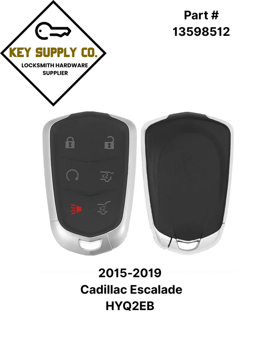2015-2019 Cadillac Escalade / 6-Button Smart Key /  13598512 / HYQ2EB / 433 MHz W/ Hatch (AFTERMARKET)