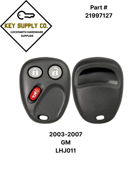 2003-2007 GM / 3-Button Keyless Entry Remote / PN: 21997127 / LHJ011 (AFTERMARKET)