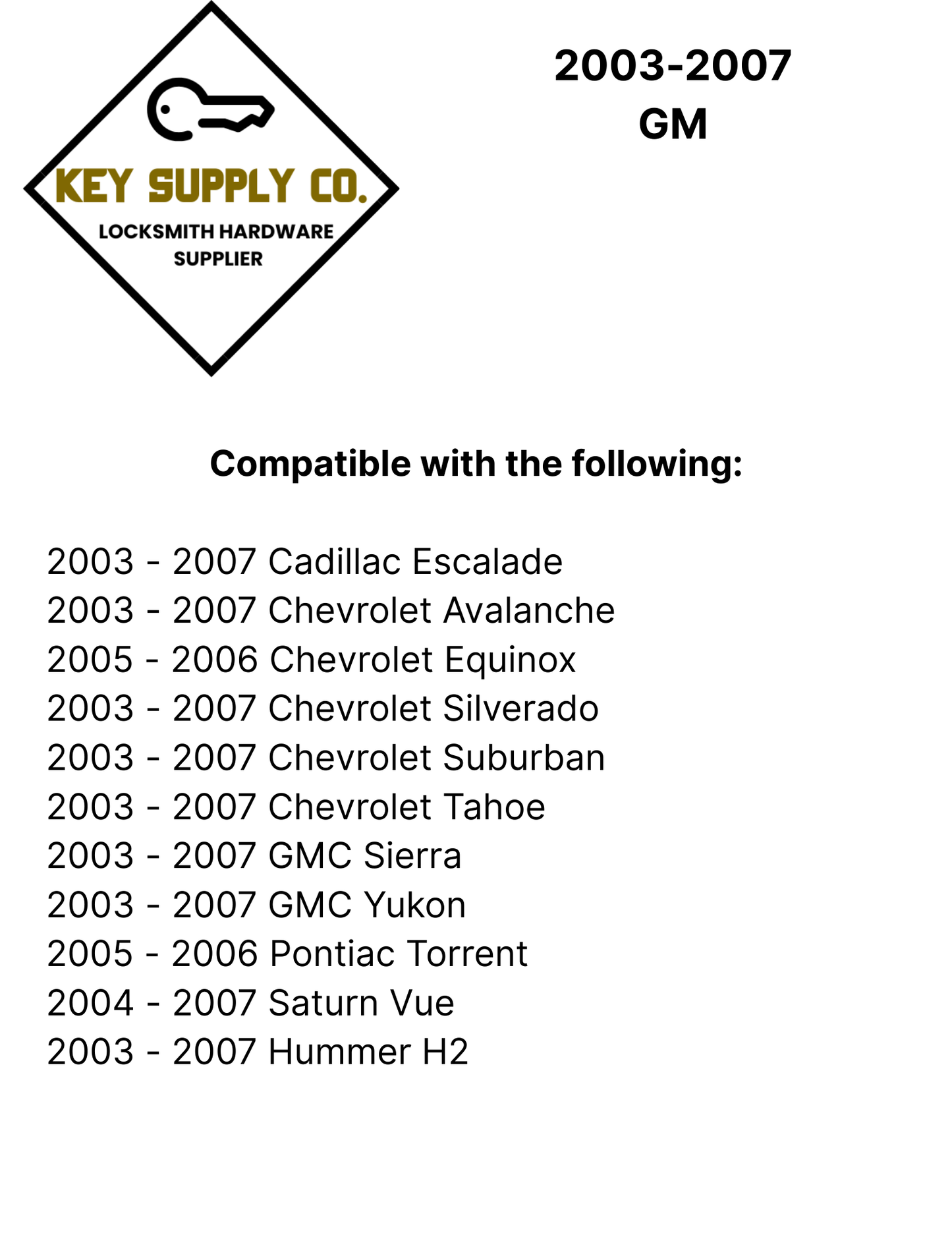 2003-2007 GM / 3-Button Keyless Entry Remote / PN: 21997127 / LHJ011 (AFTERMARKET)