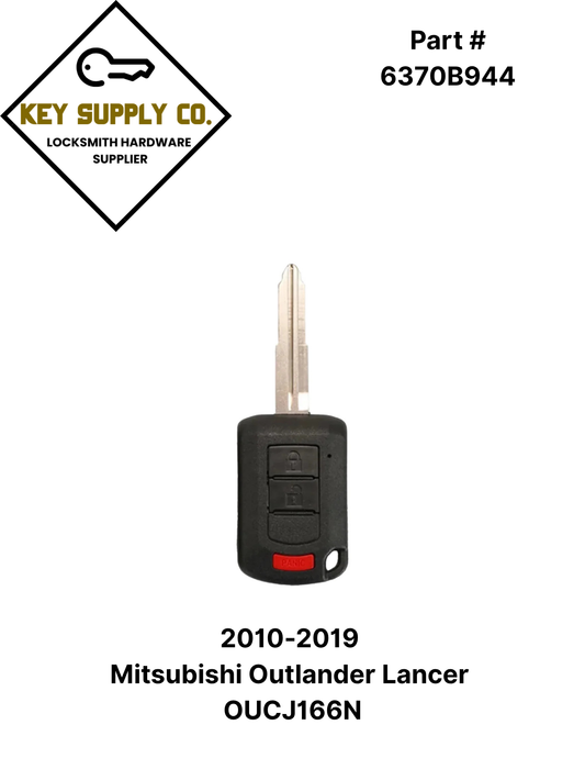 2010-2019 Mitsubishi Outlander Lancer / 3-Button Remote Head Key with Shoulder / PN: 6370B944 / OUCJ166N (AFTERMARKET)