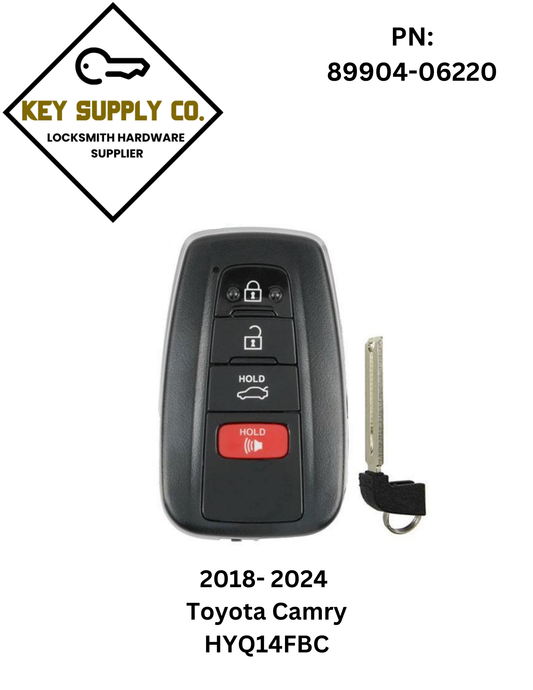 2018-2024 Toyota Camry / 4-Button Smart Key / 89904-06220 / HYQ14FBC / 0351