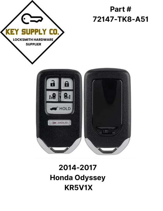 2014-2017 Honda Odyssey / 6-Button Smart Key / PN: 72147-TK8-A51 / KR5V1X (AFTERMARKET)