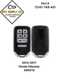 2014-2017 Honda Odyssey / 6-Button Smart Key / PN: 72147-TK8-A51 / KR5V1X (AFTERMARKET)