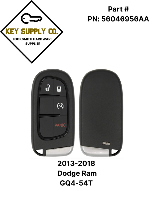 2013-2018 Dodge Ram / 4-Button Smart Key / PN: 56046956AA / GQ4-54T (AFTERMARKET)