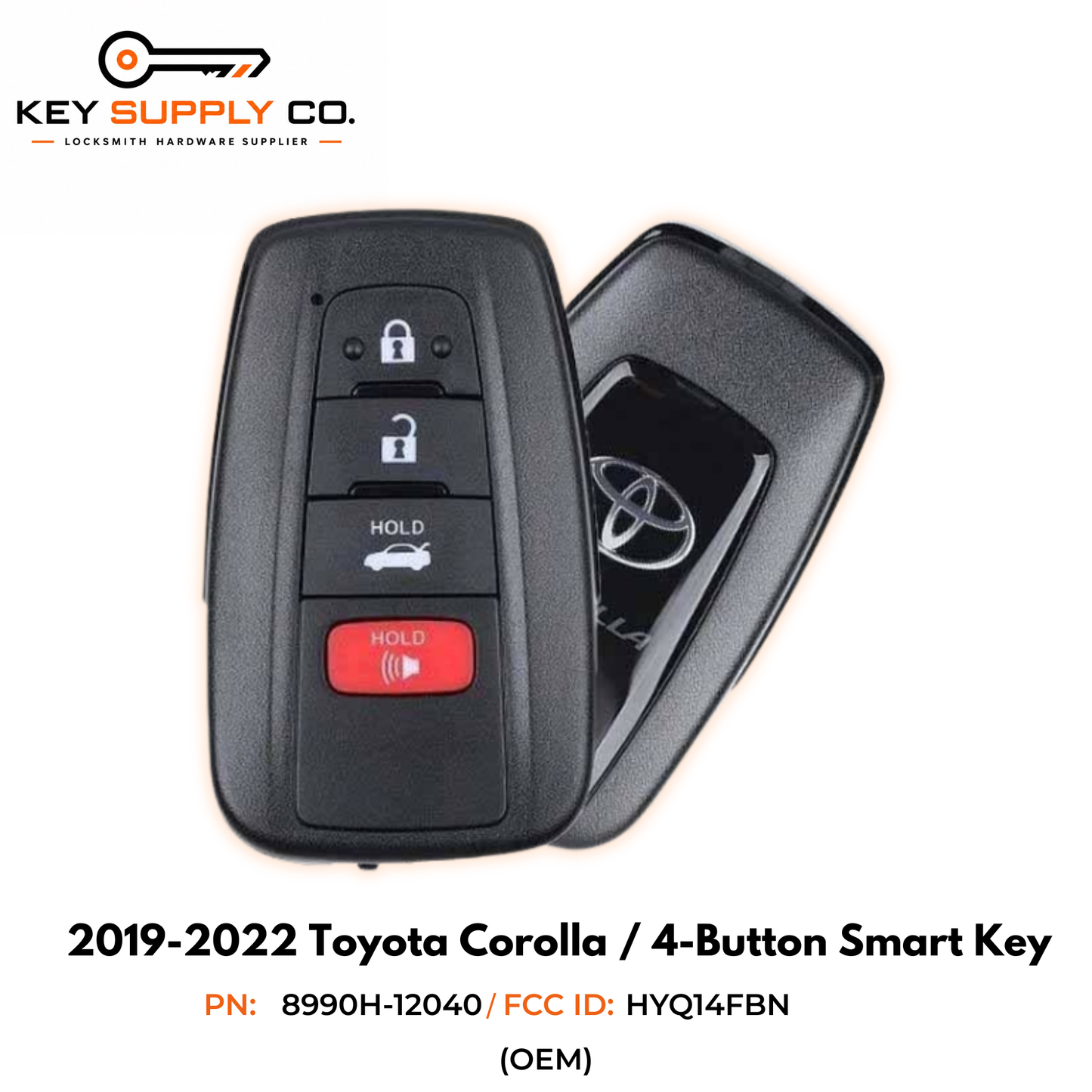 2019-2022 Toyota Corolla / 4-Button Smart Key / PN: 8990H-12040 / HYQ14FBN (OEM)