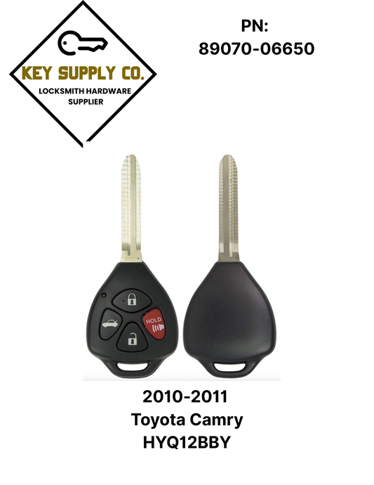 2010-2011 Toyota Camry / 4-Button Remote Head Key / PN: 89070-06650 / HYQ12BBY / (AFTERMARKET)
