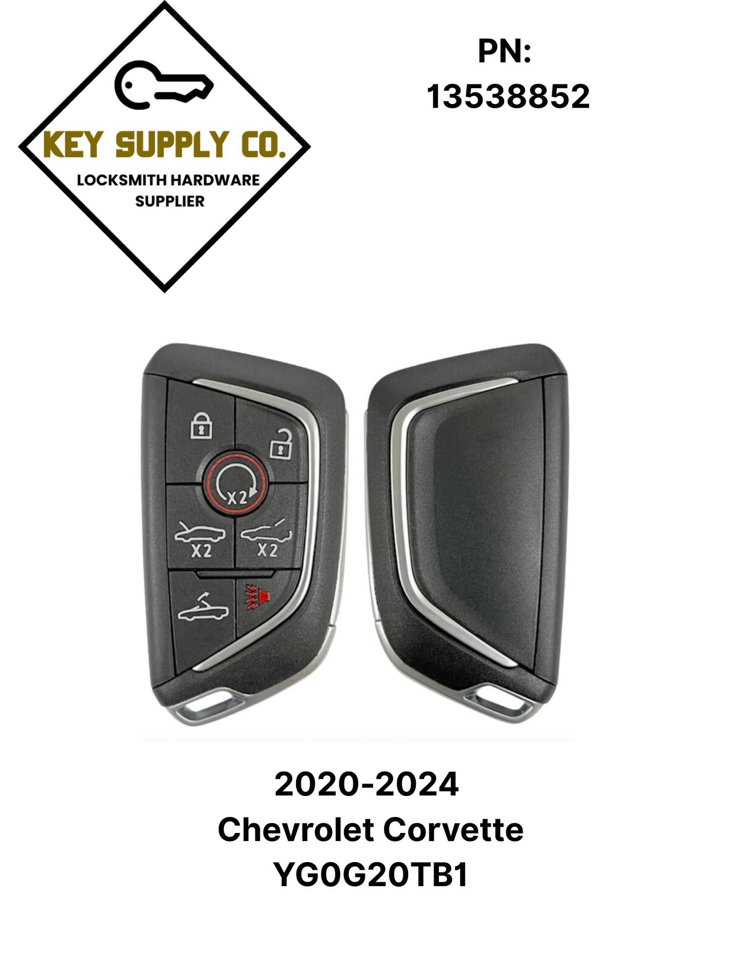 2020-2024 Chevrolet Corvette / 7-Button Smart Key / PN: 13538852 / YG0G20TB1 (AFTERMARKET)