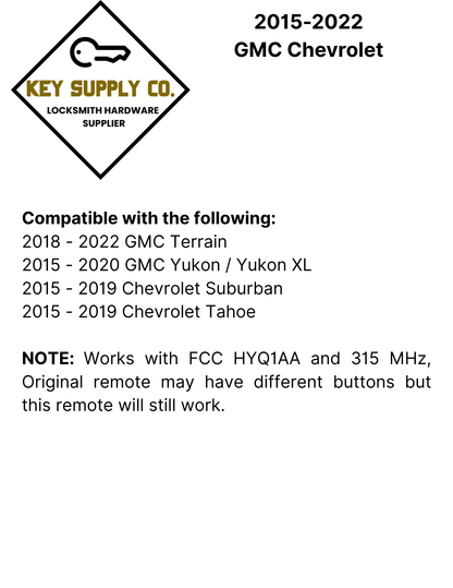 2015-2022 GMC Chevrolet / 4-Button Smart Key / PN: 13584512 / HYQ1AA (AFTERMARKET)