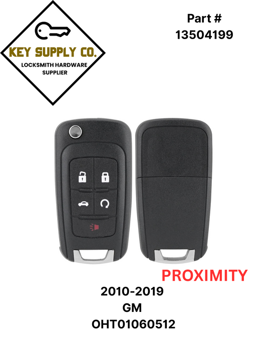 2010-2019 GM / 5-Button Flip Key / PEPS / PN: 13504199 / OHT01060512 / HU100 / PEPS (AFTERMARKET)