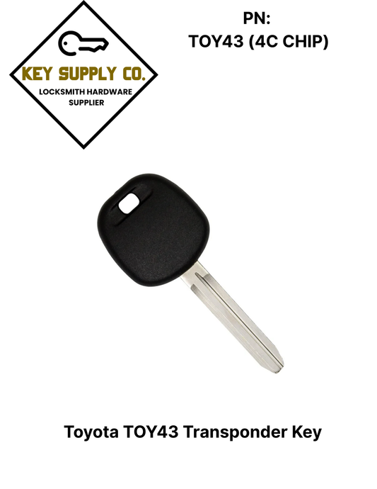 Toyota TOY43 Transponder Key (4C Chip) (AFTERMARKET)