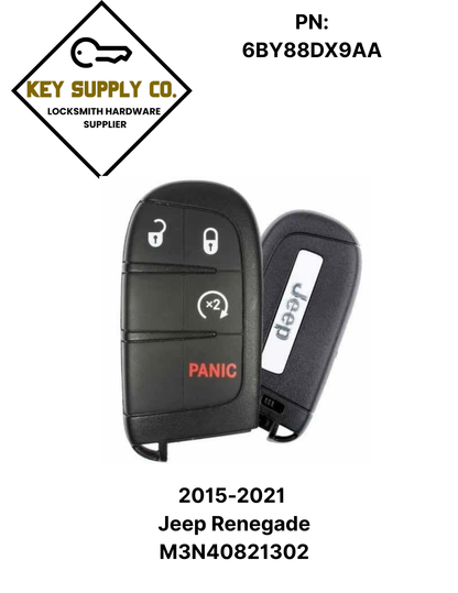 2015-2021 Jeep Renegade / 4-Button Smart Key / PN: 6BY88DX9AA 735636994 / M3N-40821302 (OEM)