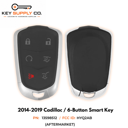 2014-2019 Cadillac / 6-Button Smart Key / PN: 13598512 / HYQ2AB (AFTERMARKET)