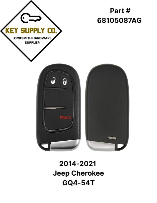 2014-2021 Jeep Cherokee / 3-Button Smart Key / PN: 68105087AG / GQ4-54T (AFTERMARKET)