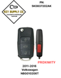 2011-2016 Volkswagen / 4-Button Flip Key / PN: 5K0837202AK / NBG010206T / HU66 / PROX / 315 MHz (AFTERMARKET)