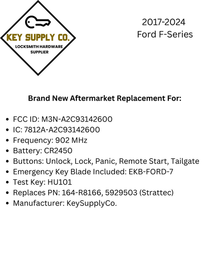 2013-2020 Ford Lincoln / 5-Button Smart Key / PN: 5923896 / M3N-A2C31243300 (AFTERMARKET)