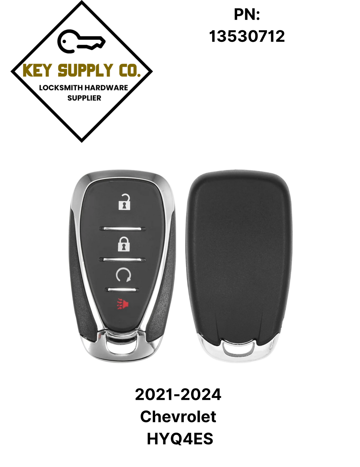 2021-2024 Chevrolet / 4-Button Smart Key / PN: 13530712 / HYQ4ES