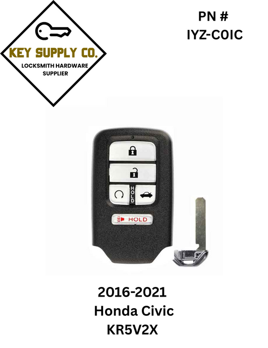 2016-2021 Honda Civic / 5-Button Smart Key / PN: 72147-TBA-A11 / KR5V2X (AFTERMARKET)